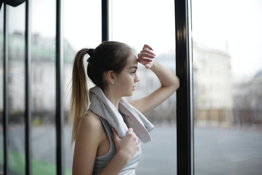 woman resting during workout